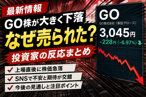 【悲報】GO株、上場直後に急ブレーキｗｗｗのサムネイル