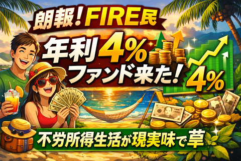 【朗報】FIRE民「年利4％ファンド来た！」→ついに不労所得生活が現実味で草