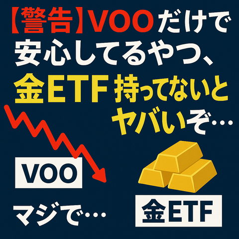 【警告】VOOだけで安心してるやつ、金ETF持ってないとヤバいぞマジで…