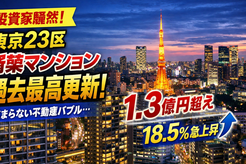 【投資家騒然】東京23区の新築マンション価格、過去最高更新で不動産バブル感が止まらない…