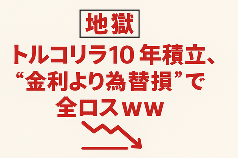 【地獄】トルコリラ10年積立、“金利より為替損”で全ロスｗｗ