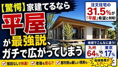 【驚愕】家建てるなら平屋が最強説、ガチで広がってしまう