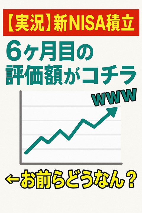 【実況】新NISA積立6ヶ月目の評価額がコチラｗｗｗ←お前らどうなん？