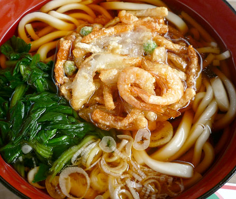 国産小麦「絹の波」かき揚げうどん@池袋東武屋上