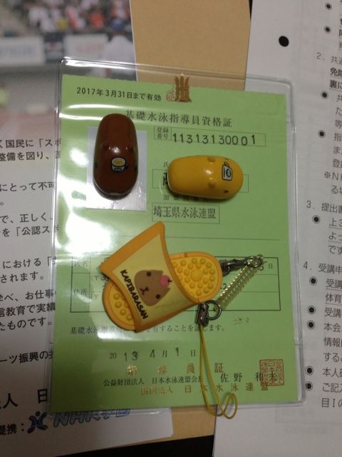 おかペンの水泳日記 基礎水泳指導員資格証 おかペンの水泳日記 基礎水泳指導員資格証