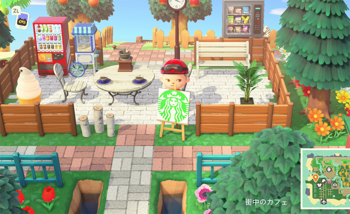 街中のカフェ