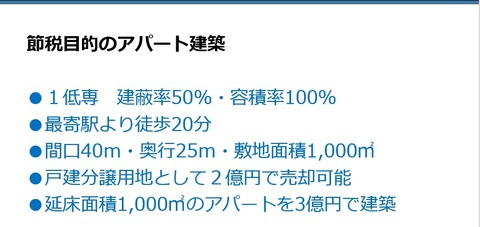 節税目的のアパート建築