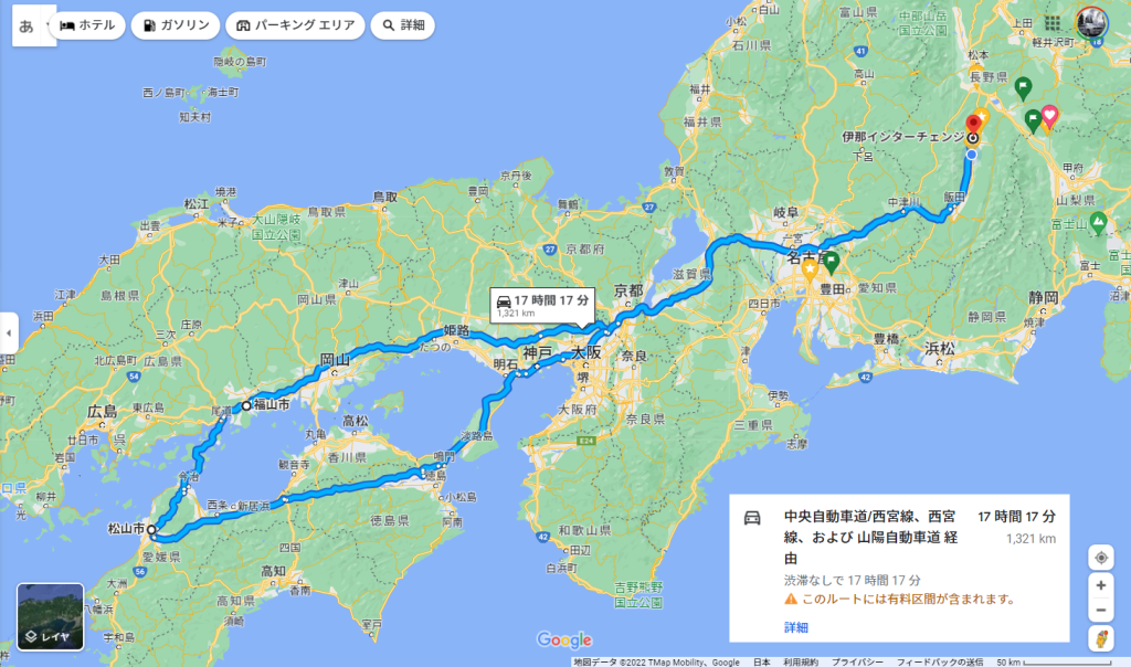 しまなみ海道までの距離 Kenkoichinose7のblog