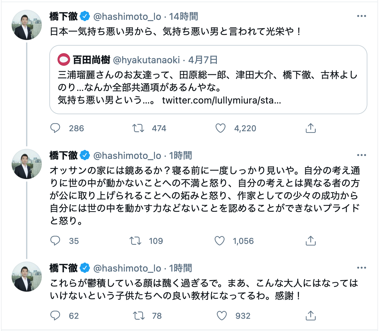 百田尚樹 橋下徹は気持ち悪い男 橋下徹 日本一気持ち悪い男から言われて光栄や 嫌儲まとめ 百田尚樹 橋下徹は気持ち悪い男 橋下徹 日本一気持ち悪い男から言われて光栄や 嫌儲まとめ