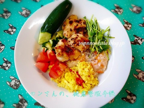 20150829 1ロンご飯 鶏肉 焦げた8