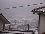 遠方は雪でかすんでいます