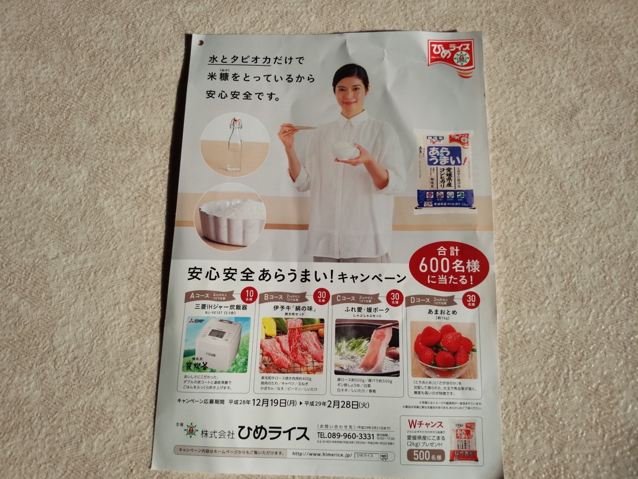 ひめライス 安心安全あらうまい キャンペーン 〆切 17年2月28日 火 当日消印有効 まいにち更新 懸賞情報
