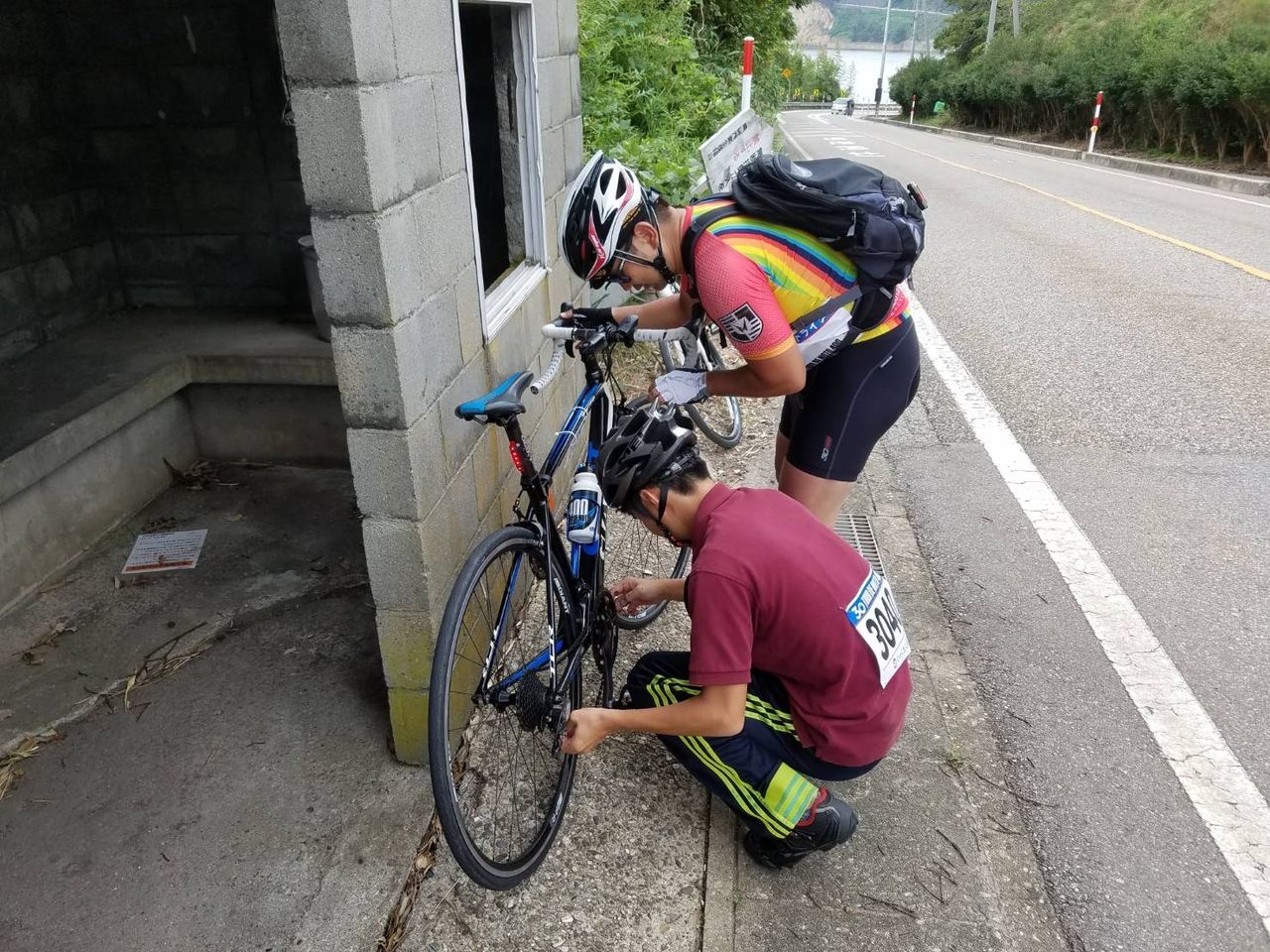 自転車にチェーンをかけられた