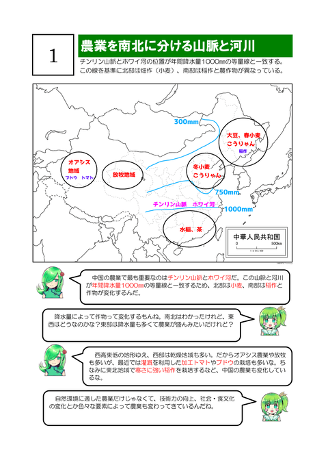 中国の地誌③　中国の農業-2