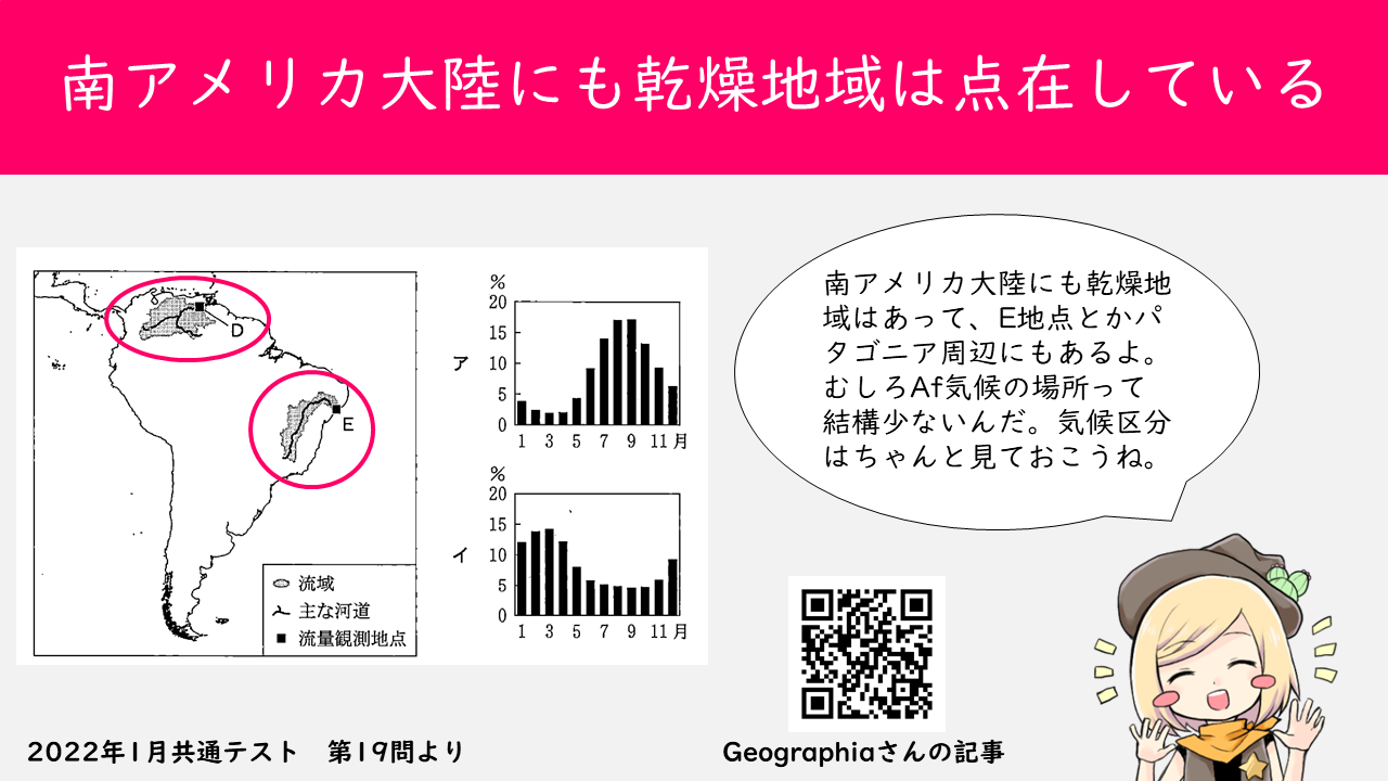 共通テスト 南アメリカ大陸の気候区分って 22年1月共通テスト 第19問 地理おた部 高校地理お助け部