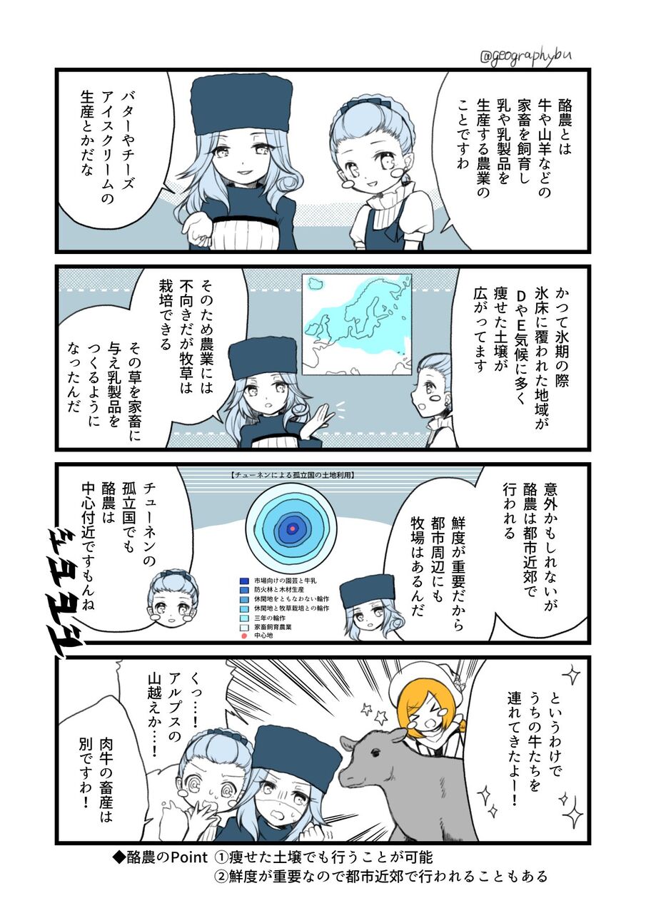 マンガ 酪農ってなーに 地理おた部 高校地理お助け部