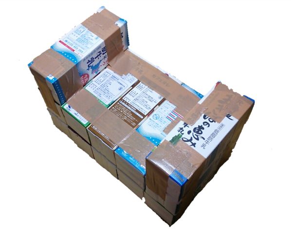 牛乳パックで椅子 カバー付き 参考までに