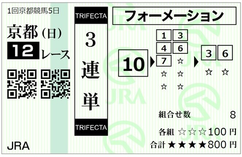 京成杯馬券⑪