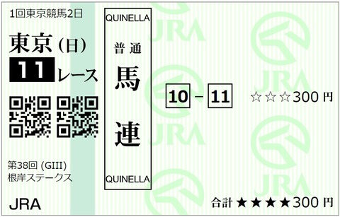 根岸馬券①