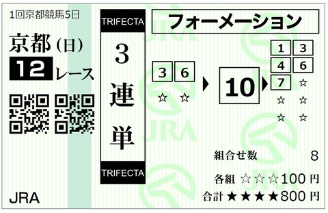 京成杯馬券⑫