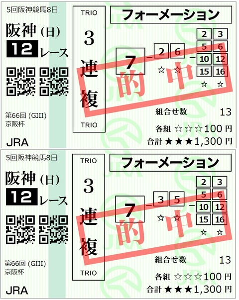 京阪杯的中①