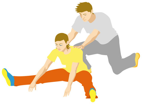 2人のストレッチ