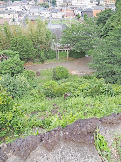 中里の富士塚の高低差と眺め2