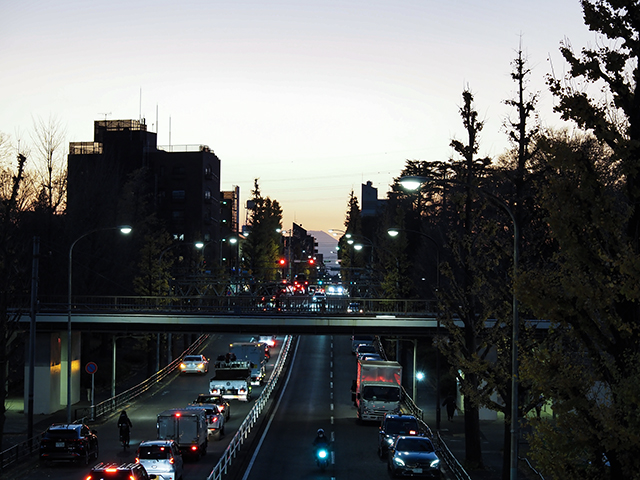 駒沢公園の歩道橋からの富士山ビュー(とある街の風景341)2