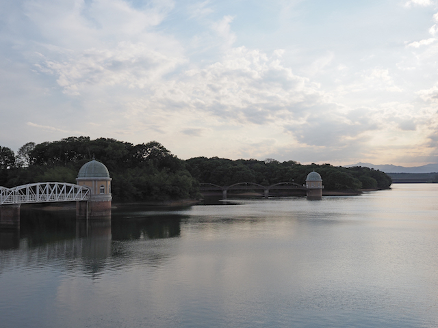 都立狭山公園の階段と多摩湖6