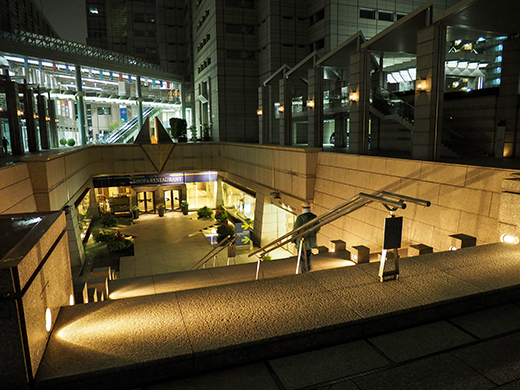 ブラジル色の都庁と階段夜景2