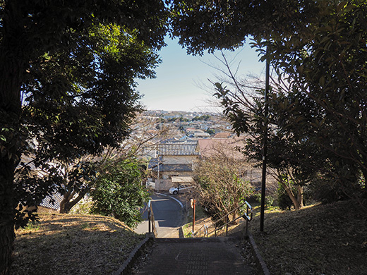 聖蹟桜ヶ丘の天守台(関戸城跡)の階段と坂道4