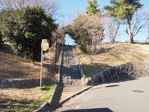 聖蹟桜ヶ丘の天守台(関戸城跡)の階段と坂道5