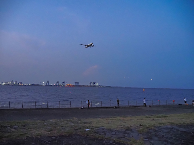 城南島海浜公園からの東京タワーとレインボーブリッジ