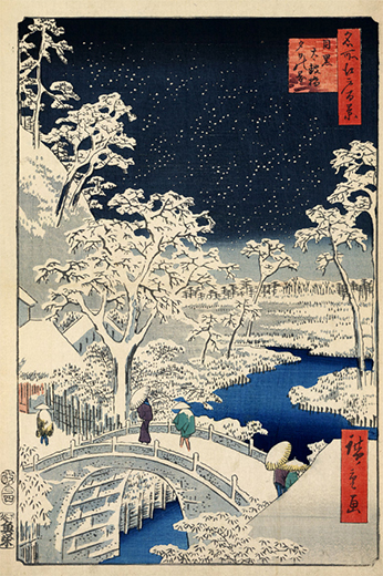 浮世絵-目黒太鼓橋