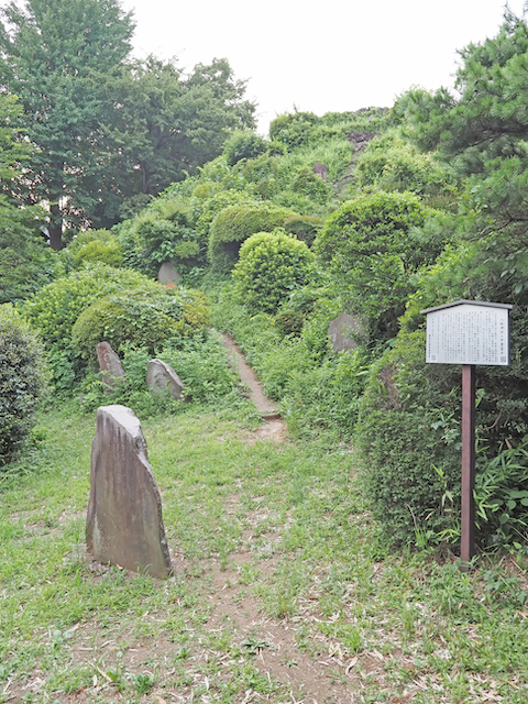 中里の富士塚の高低差と眺め1