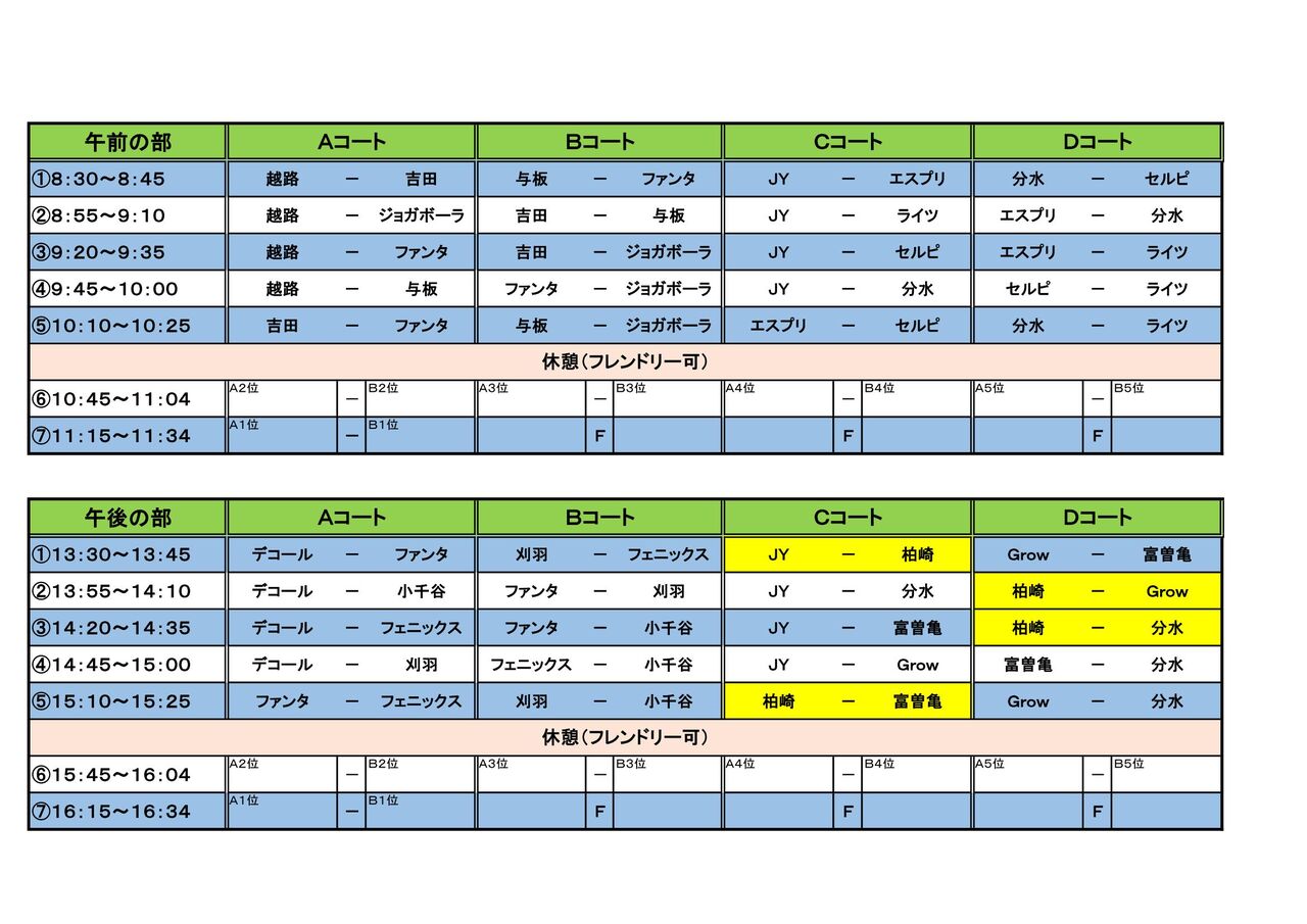 10 17 土 Nct杯u 9要綱 組合せ 柏崎fc