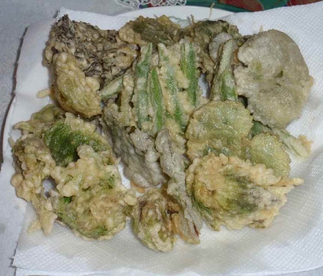 蕗のトウ・ユキノシタ・インゲン_天ぷら