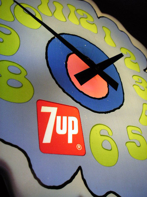 1970年代 セブンアップ 時計 クロック ピーターマックス 7up