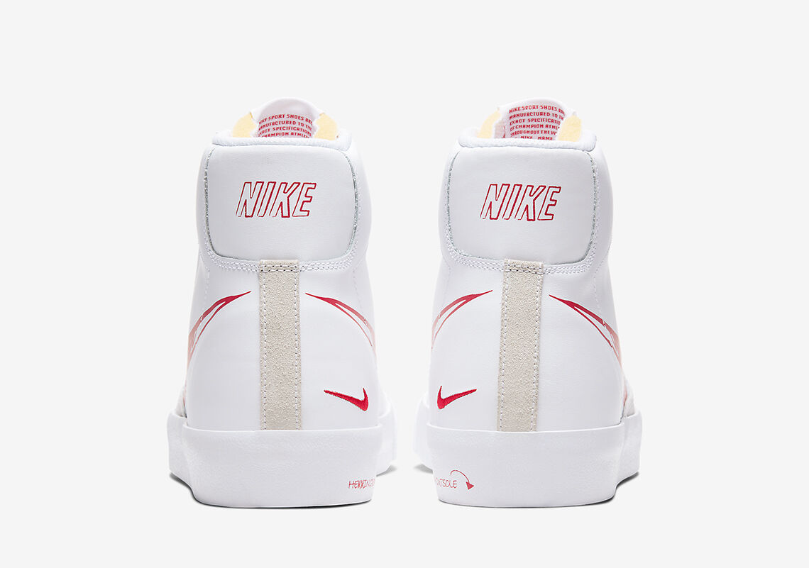 nike blazer mid white red