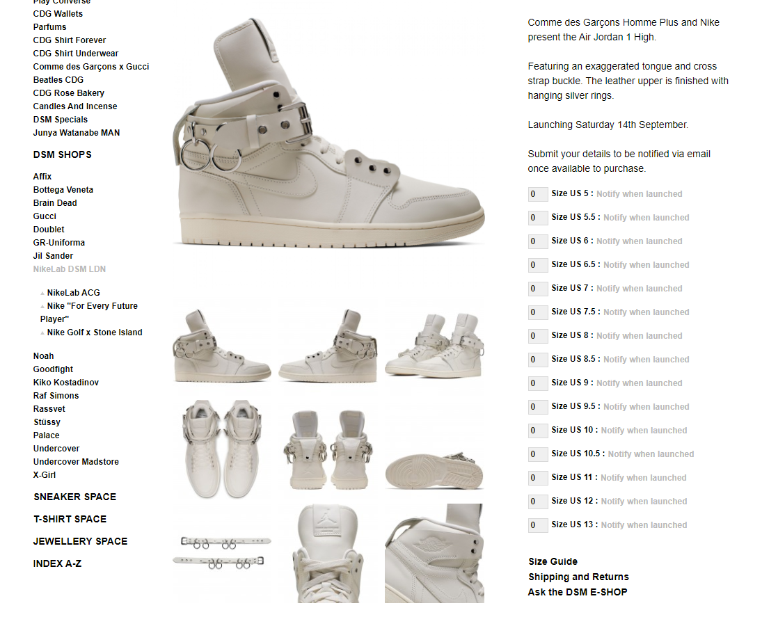 Comme des garcons clearance jordan 1 30
