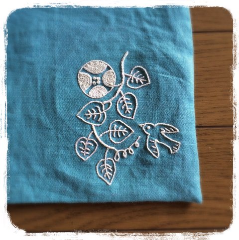 夏の刺繍トート アリの行列 夏の刺繍トート アリの行列