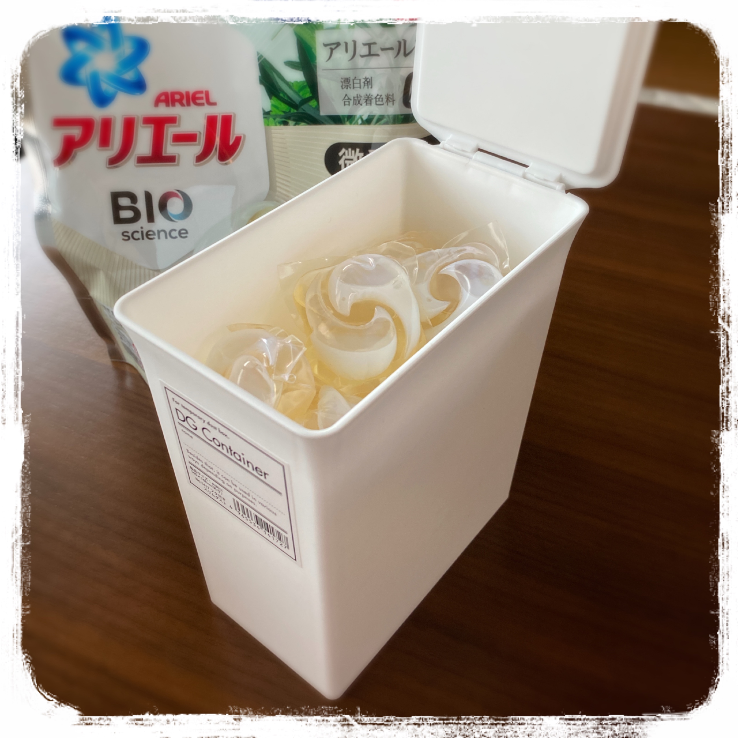 ジェルボールをセリアのケースに アリの行列