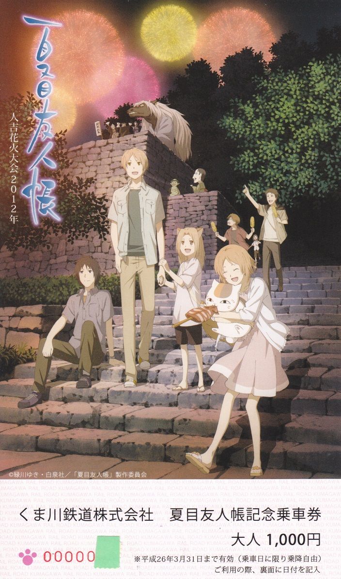 くまがわ鉄道 アニメ作品のキャラクター12 キハ110のフリーきっぷ展示室