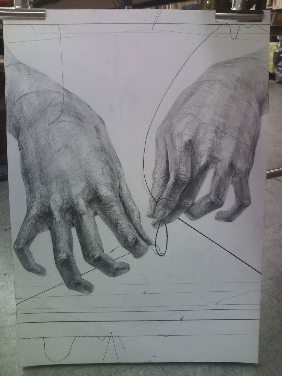 紐を結ぶ両手 描的な修行時代