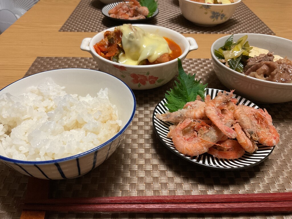 川エビのから揚げ 結局お米いつだってお米 ぼちぼちひと皿日記