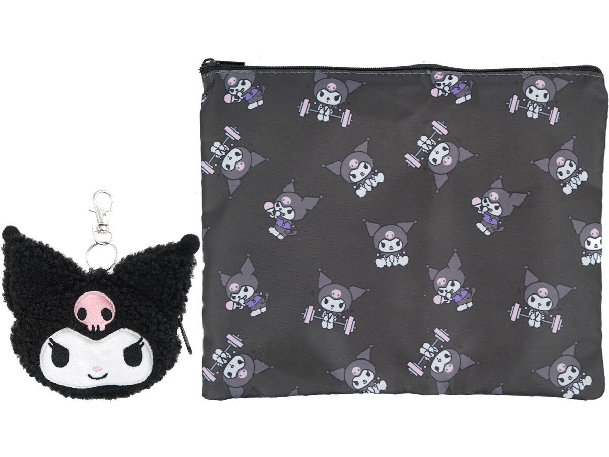 mini (ミニ) 2025年 1月号 《付録》 クロミ豪華2点セット 1.もこもこポーチチャーム 2.総柄BIGポーチ