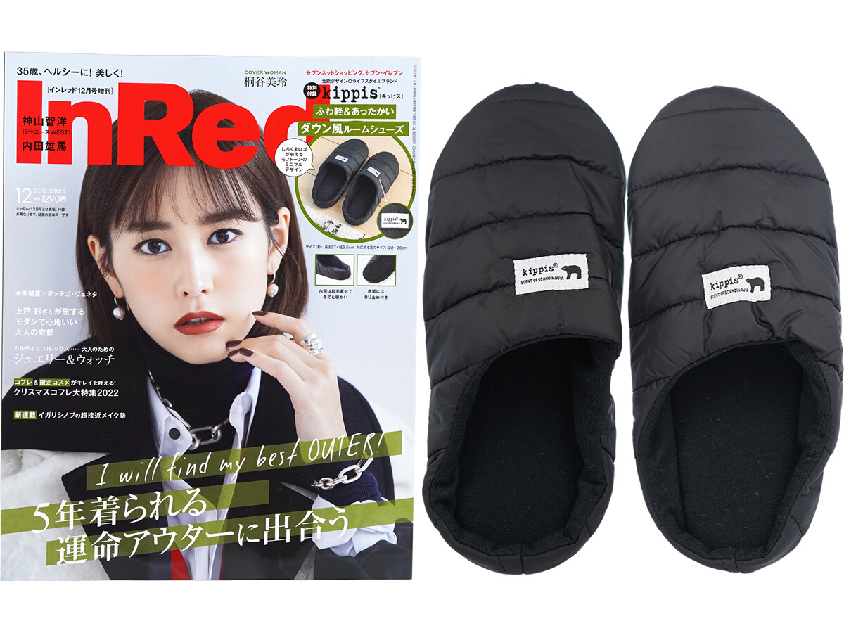 In Red (インレッド) 2022年 12月号増刊 《付録》 kippis（キッピス）ダウン風ルームシューズ