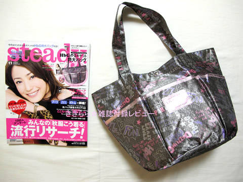 Hbg 3ポケット特大バッグ Steady ステディ 2010年 11月号 ブランドコラボ付録の詳細画像