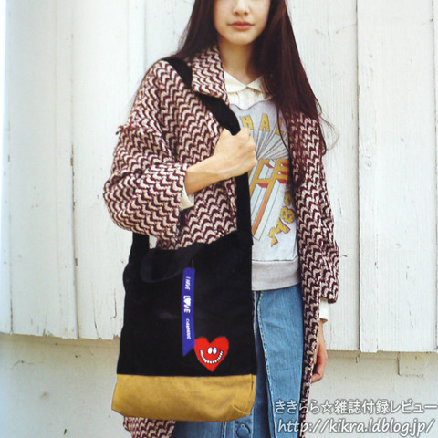 ハートワッペン付きciaopanic チャオパニック オリジナルバッグ Ciaopanic 11 Autumn Winter Collection E Mook ブランドコラボ付録の詳細画像