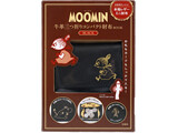 MOOMIN 牛革三つ折りコンパクト財布 BOOK BLACK